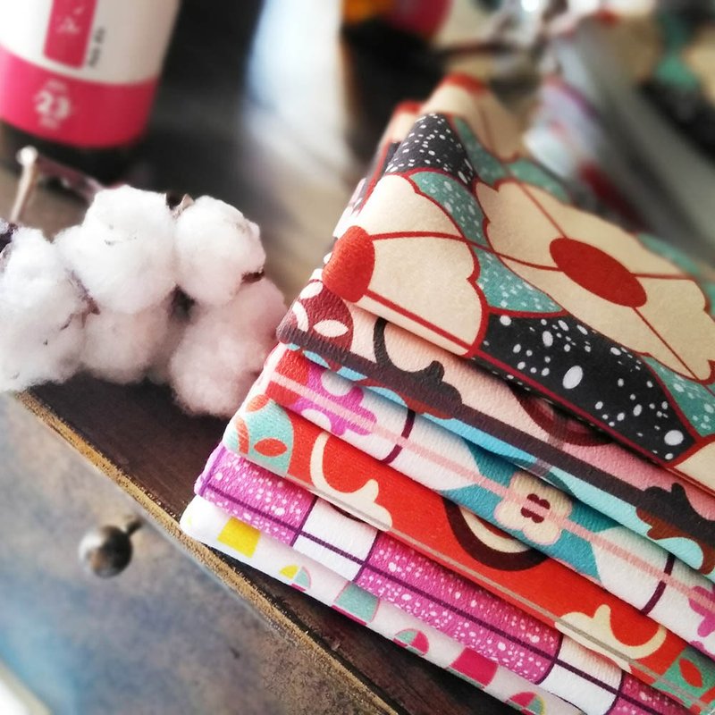 | 复古花砖系列 | 短毛细柔方巾/共6款 - 毛巾浴巾 - 棉．麻 多色