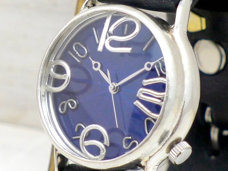 HandCraftWatch JSS2 BL JUMBO Silver Color Dial BL / BK JUM38BSV BL / BK - 女表 - 纯银 蓝色