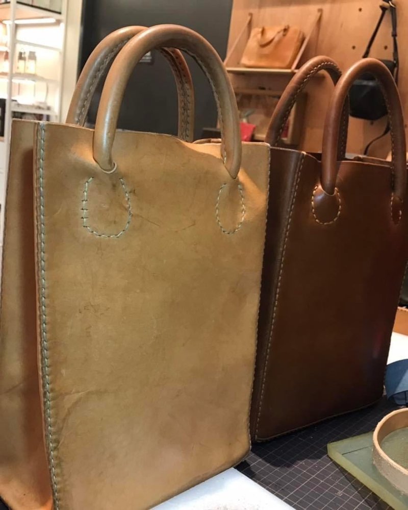 +9猪大肠手提包 - 手提包/手提袋 - 真皮 橘色