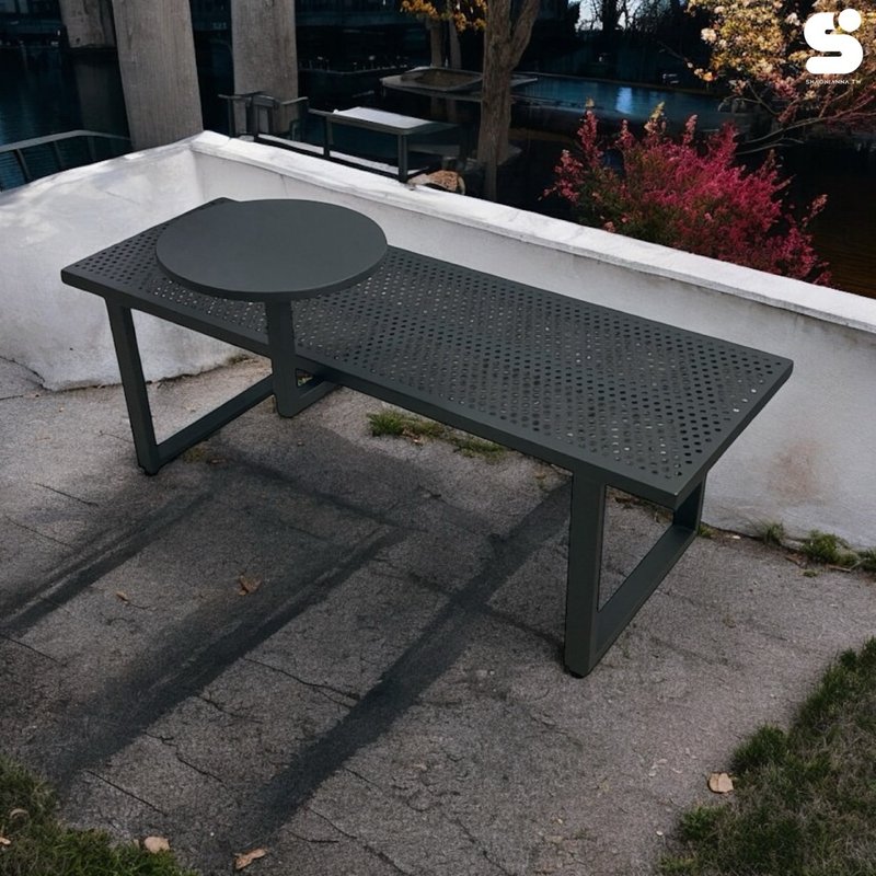 金属洞洞椅圆形餐桌组 室内外餐桌椅套装/耐用家用咖啡厅休闲桌椅 - 椅子/沙发 - 其他金属 黑色