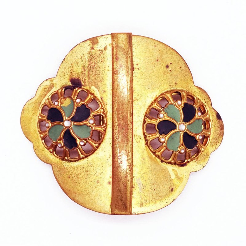 Antique enamel buckle - 项链 - 其他金属 金色