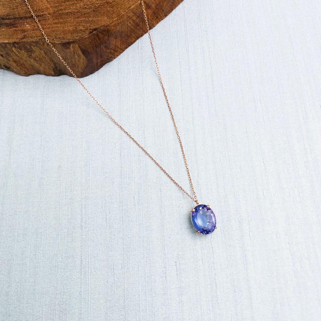 锁骨间奢华  紫水晶 黄18K金项链 轻珠宝饰品 - 项链 - 水晶 紫色