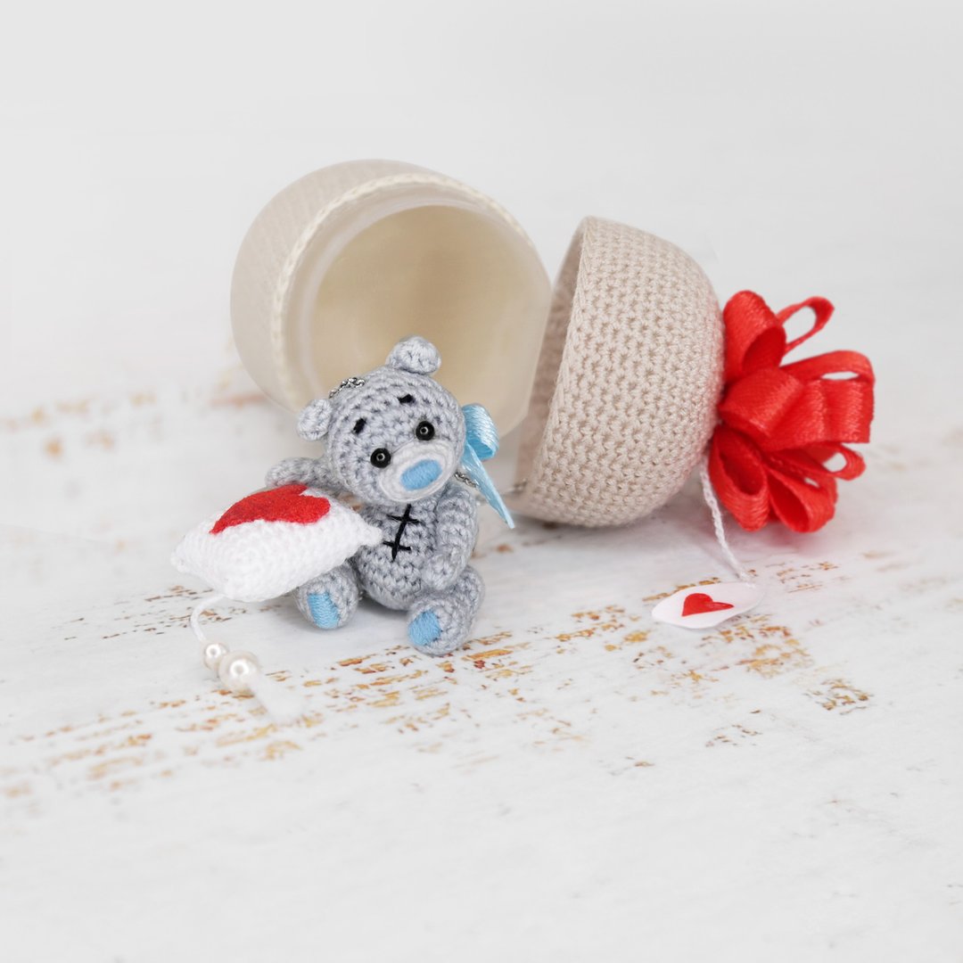 Crochet pattern Micro Teddy Surprise egg, PDF Digital Download, DIY mini - 手工艺教程/工具书 - 其他材质 