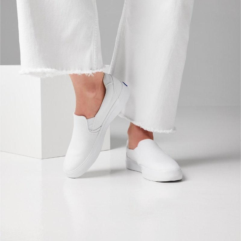 Keds PURSUIT SLIP LEATHER 经典皮革懒人小白鞋 WH67977 - 女款休闲鞋 - 真皮 