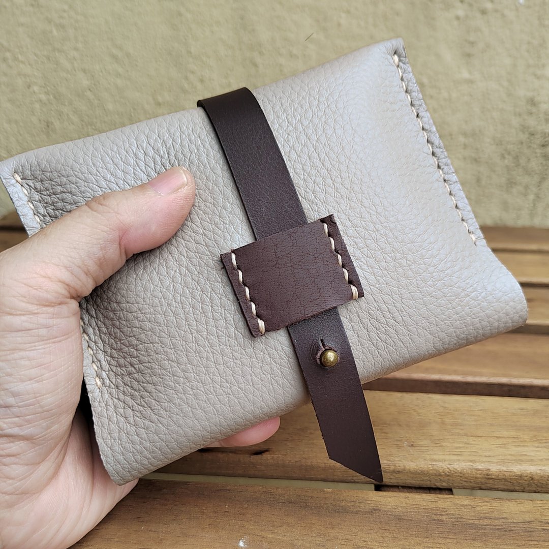 LEATHER SANITARY PADS HOLDER - 化妆包/杂物包 - 真皮 灰色