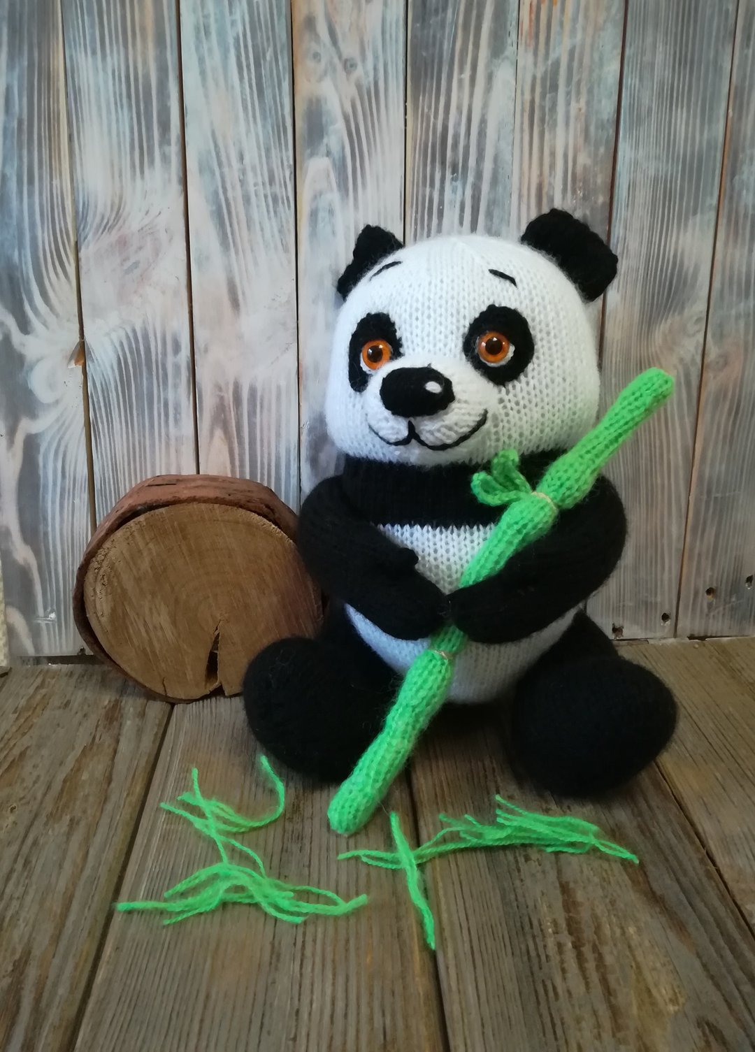 玩具编织图案 - 用竹子编织熊猫 熊猫毛绒玩具 13.7 英寸 - Logo 设计/图案设计 - 其他材质 