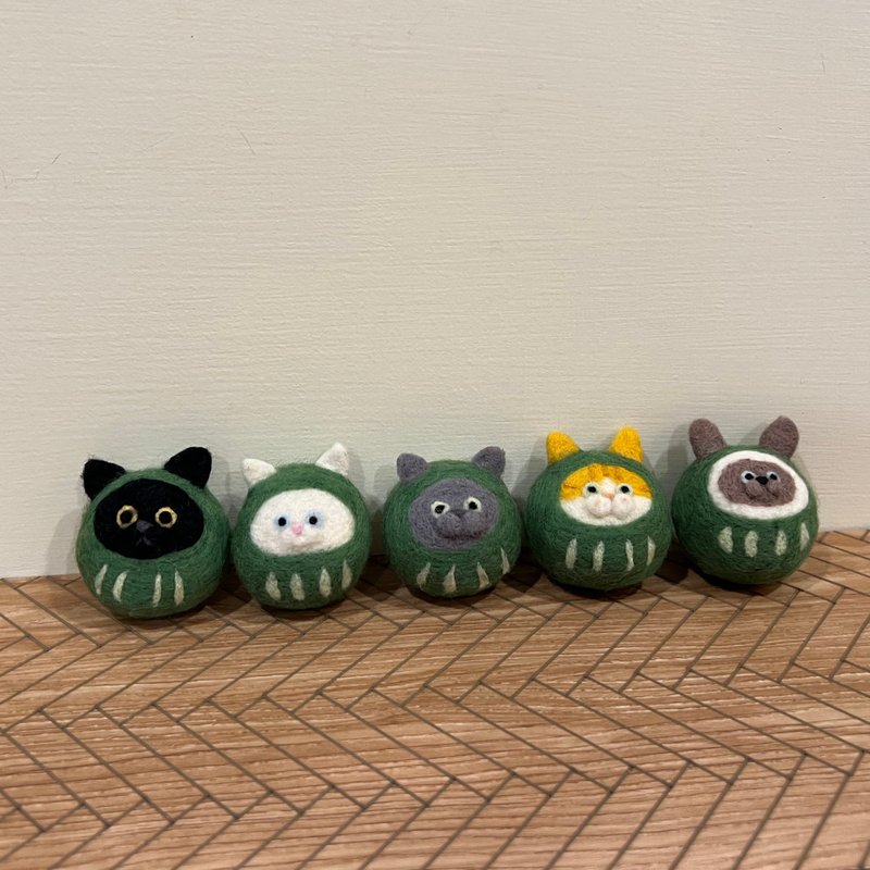 猫猫健康达摩 羊毛毡 猫咪胡须收集器 - 摆饰 - 羊毛 绿色
