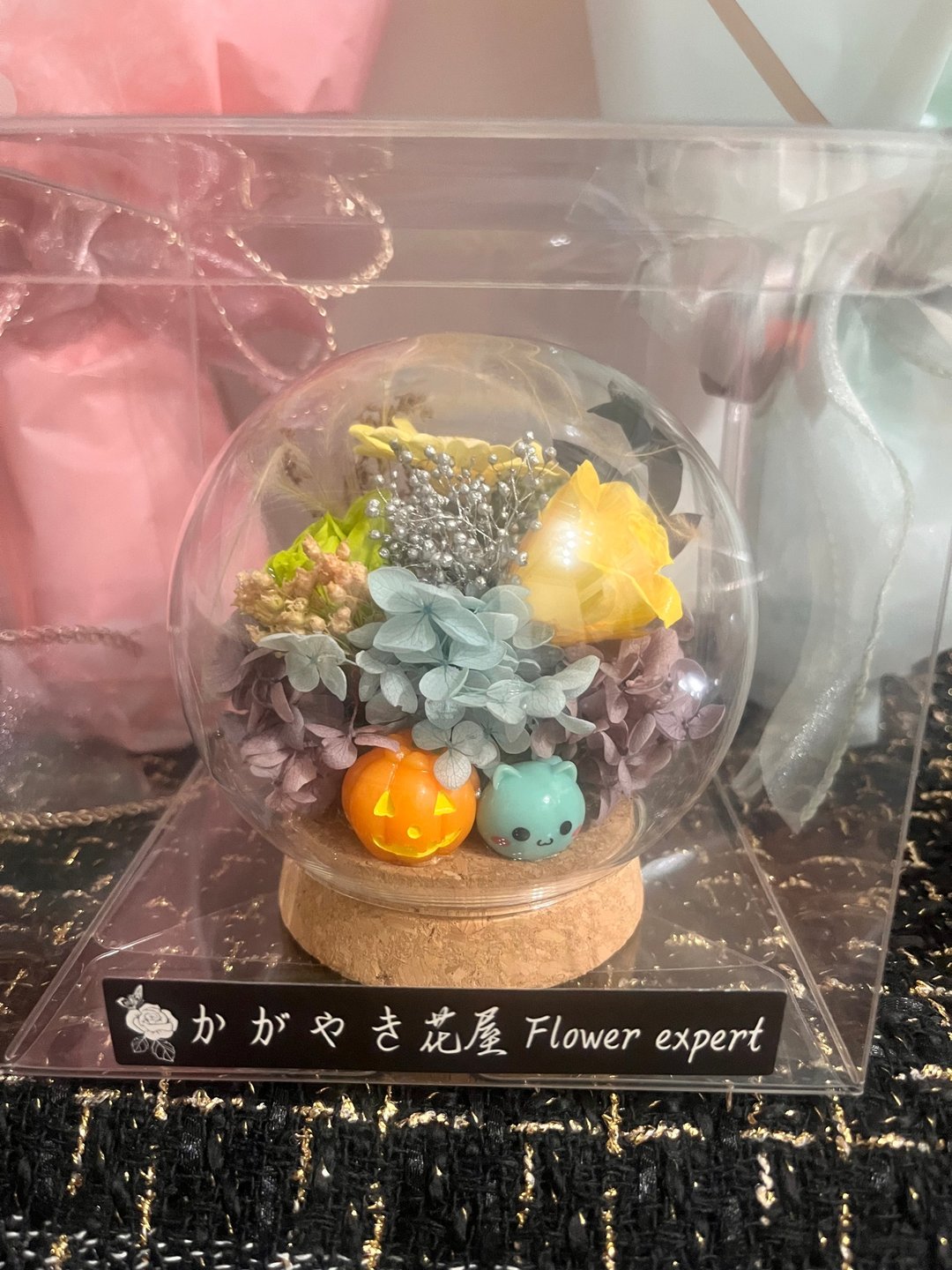 手作永生花玻璃盅礼物/干燥花/百日草/玫瑰/万圣节/圣诞节/倒数 - 植栽 - 玻璃 