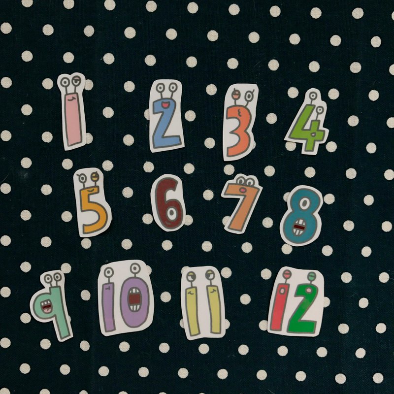 透明贴纸 / 数字小精灵 - 贴纸 - 纸 