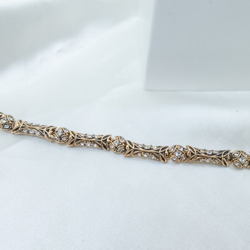 复古华丽 白钻 竹节款 手链 纯真系列 - 手链/手环 - 其他金属 金色