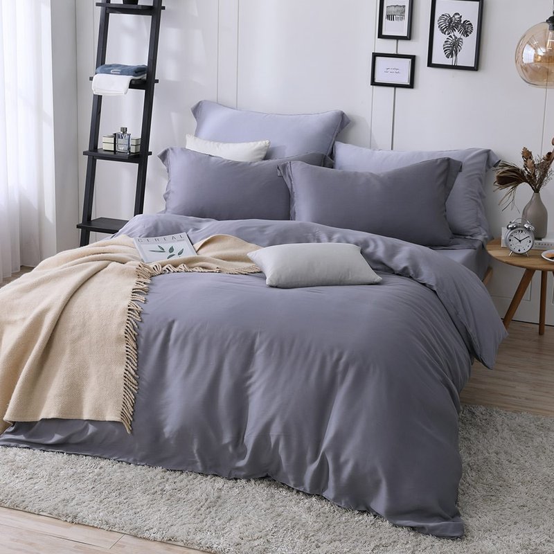 HOYACASA 300织天丝床包四件组 薄被套/两用被套- 星辰银 - 寝具 - 环保材料 银色