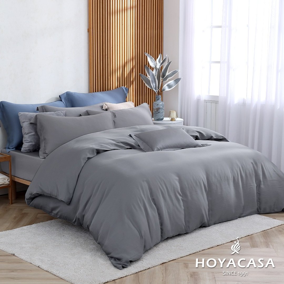 HOYACASA 300织天丝床包四件组 薄被套/两用被套- 星辰银 - 寝具 - 环保材料 银色