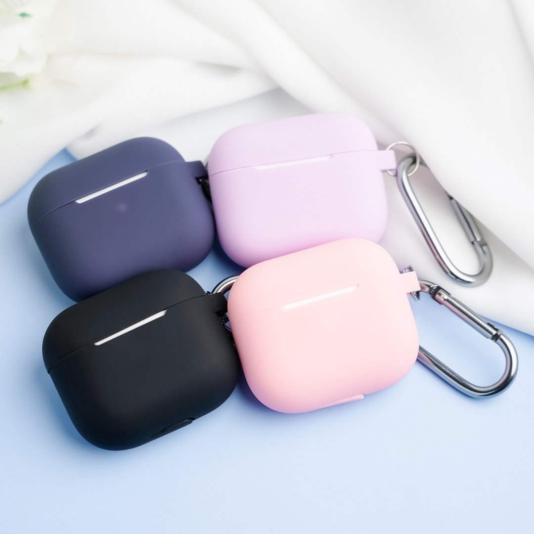 AirPods 3【轻薄系列】连体式硅胶挂钩保护套 - 素色款 - 耳机收纳 - 硅胶 多色