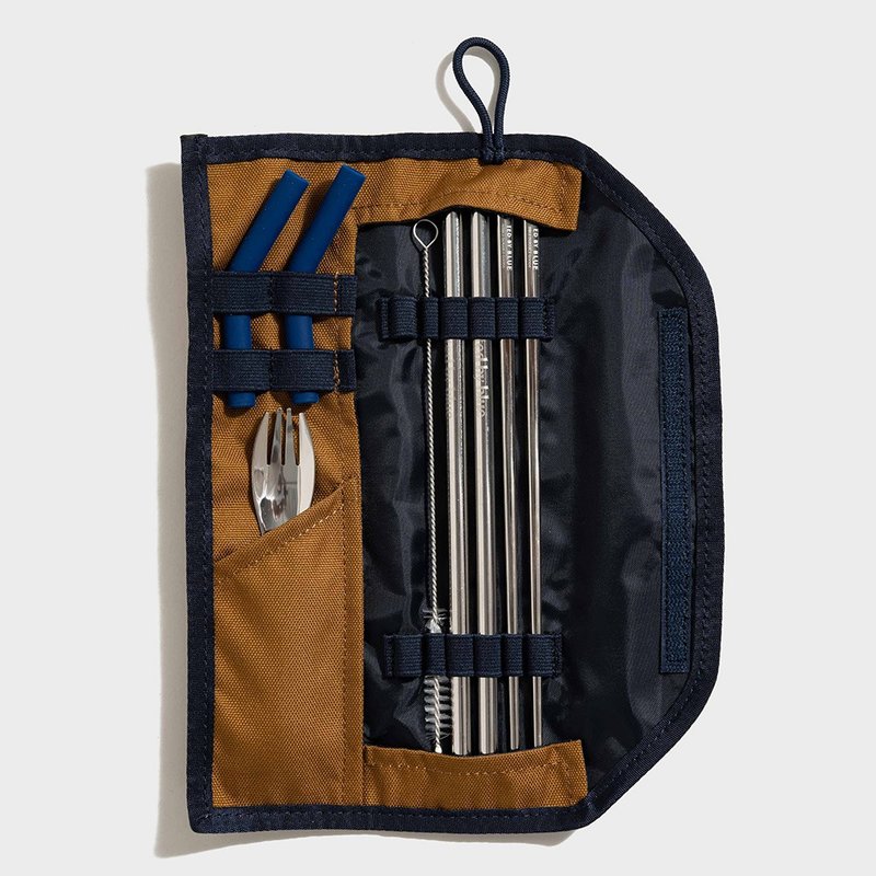 United by Blue 防泼水餐具收纳包组 Utensil Kit 182-驼色 - 餐刀/叉/匙组合 - 不锈钢 咖啡色