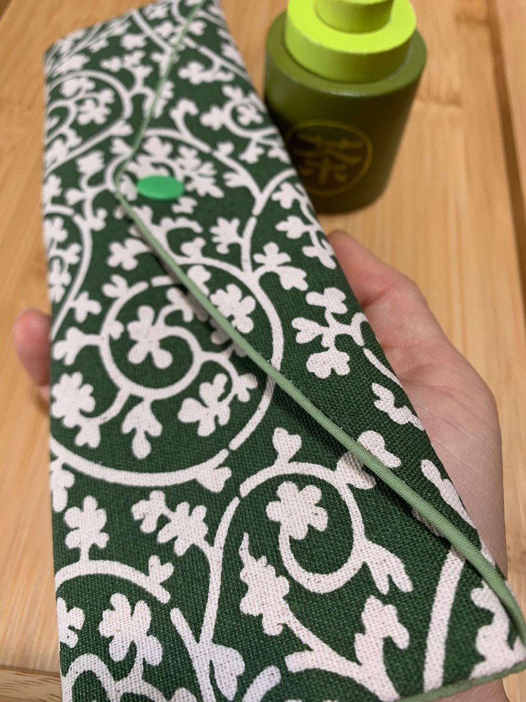 文青风环保纯棉筷袋 ~藤蔓 草原绿 品味 日本 潮物 收纳 手作餐具 - 收纳用品 - 棉 绿色