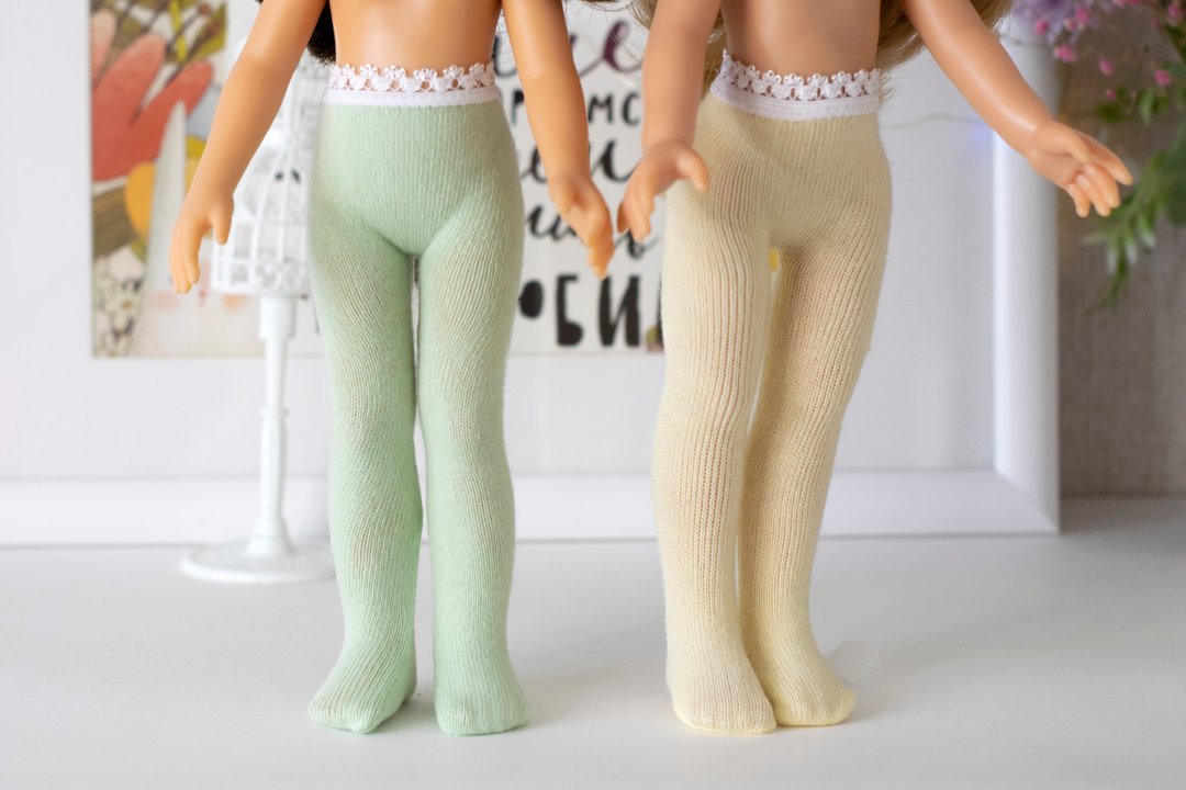 Tights for dolls Paola Reina, Siblies, Corolle, Little Darling, 襪品-褲襪, 娃娃衣服 娃娃配件 - 玩偶/公仔 - 棉 黄色