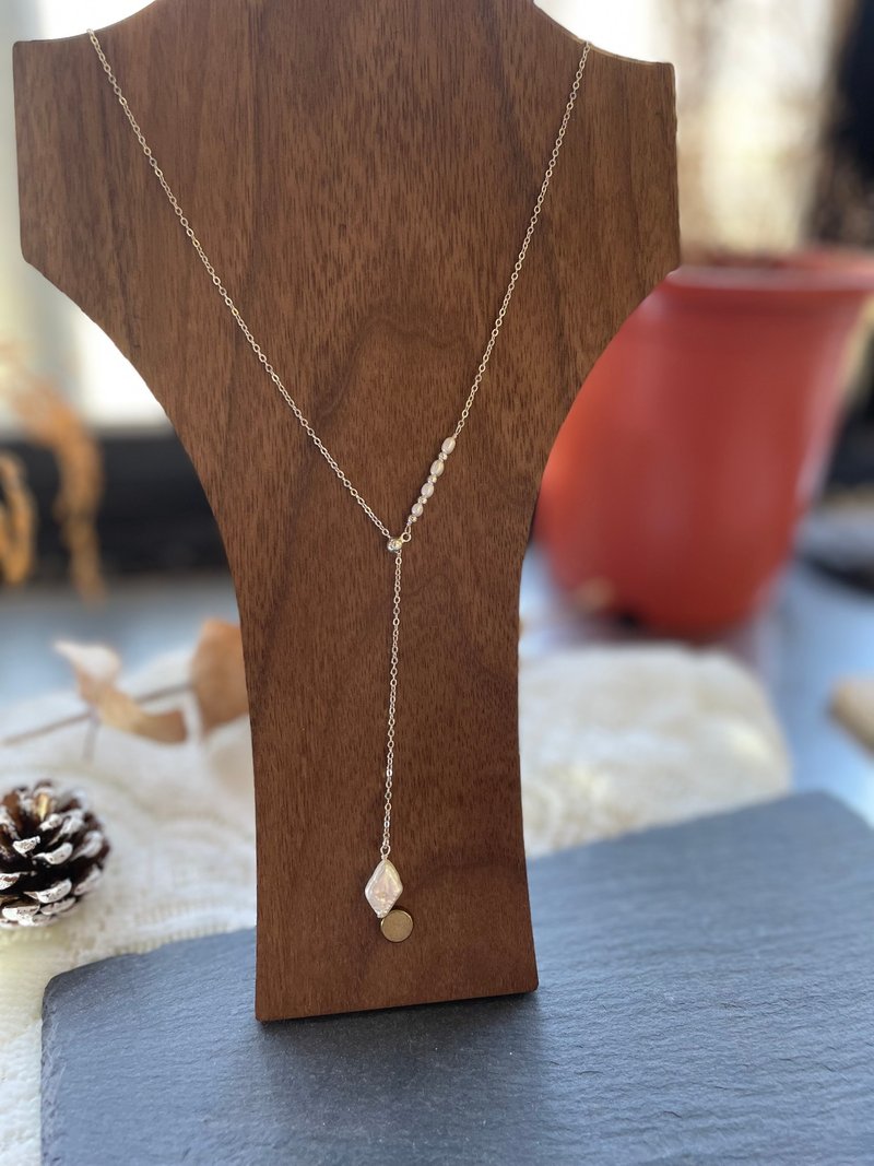 纯银珍珠微笑链 - 项链 - 纯银 