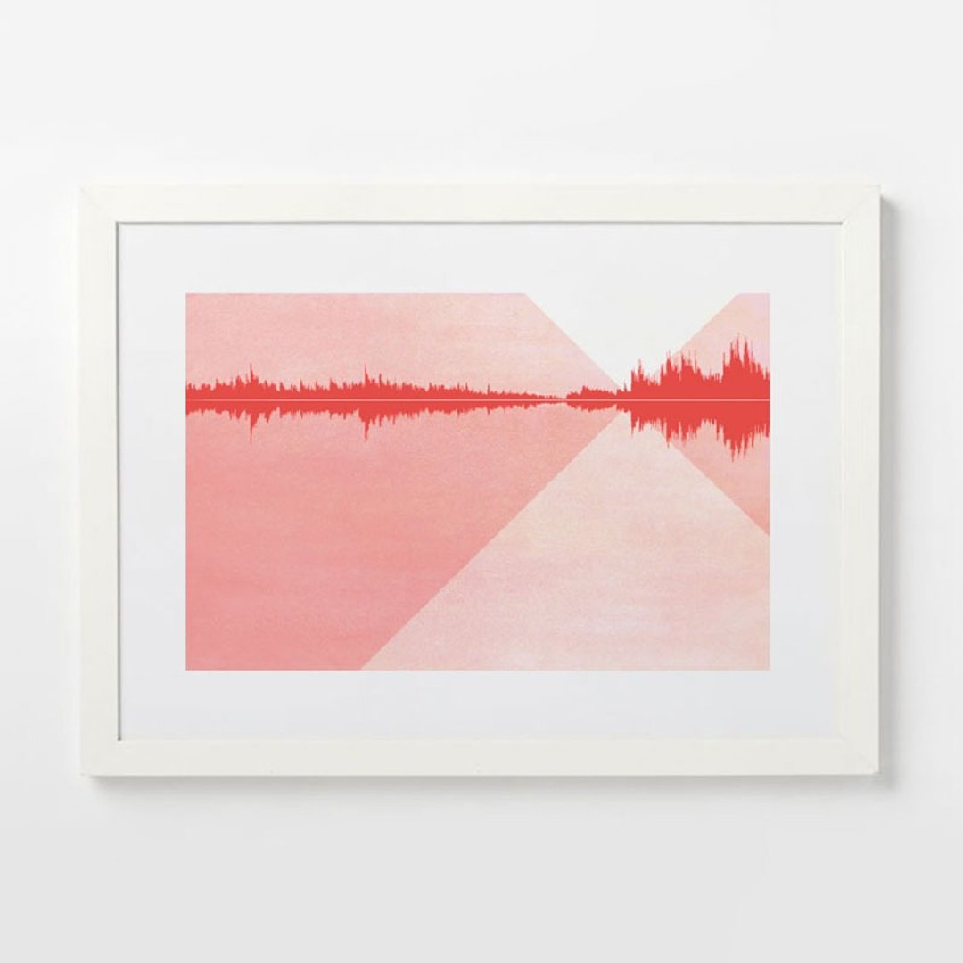 定制声波艺术装饰画抽象画 声音的风景 - 海报/装饰画/版画 - 纸 红色