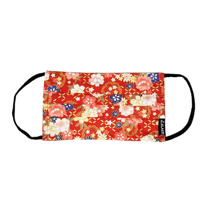 【ELASTI】日式和风布口罩-十里桃花 - 口罩 - 棉．麻 红色