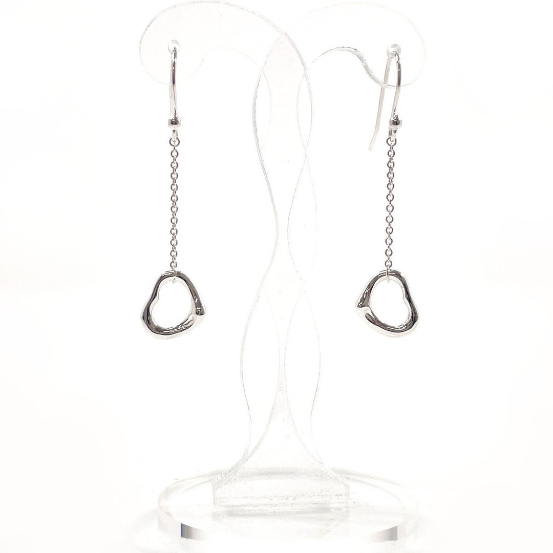 【日本直邮 99新美品】蒂芬妮 TIFFANY&Co. 耳环 镂空爱心垂坠耳环 Elsa Peretti 银 925 - 耳环/耳夹 - 纯银 银色