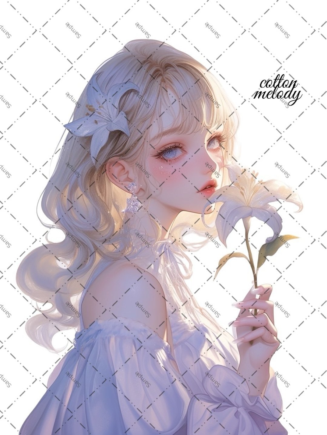 original sticker no.2024 人物贴纸 原创贴纸 原创人物贴纸 装饰贴纸 cotton melody - 贴纸 - 纸 