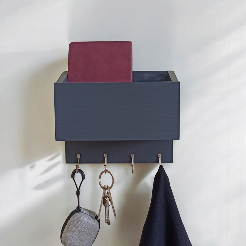 手工制作的木制壁挂式口袋架－钥匙圈和邮件收纳架 - 收纳用品 - 木头 
