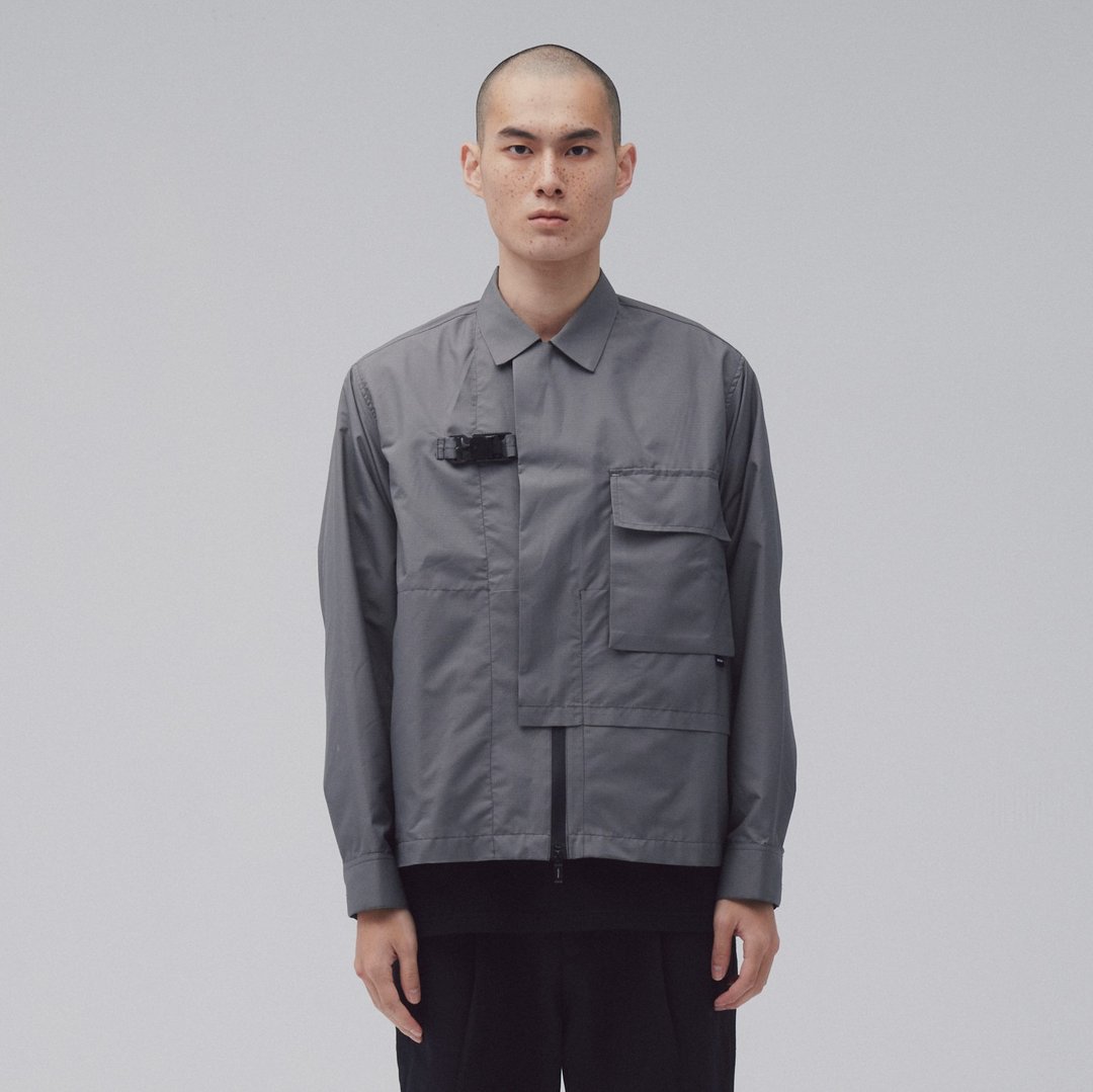 DYCTEAM - Symbiosis - Buckle asymmetrical shape Jacket(gray) - 中性连帽卫衣/T 恤 - 防水材质 灰色