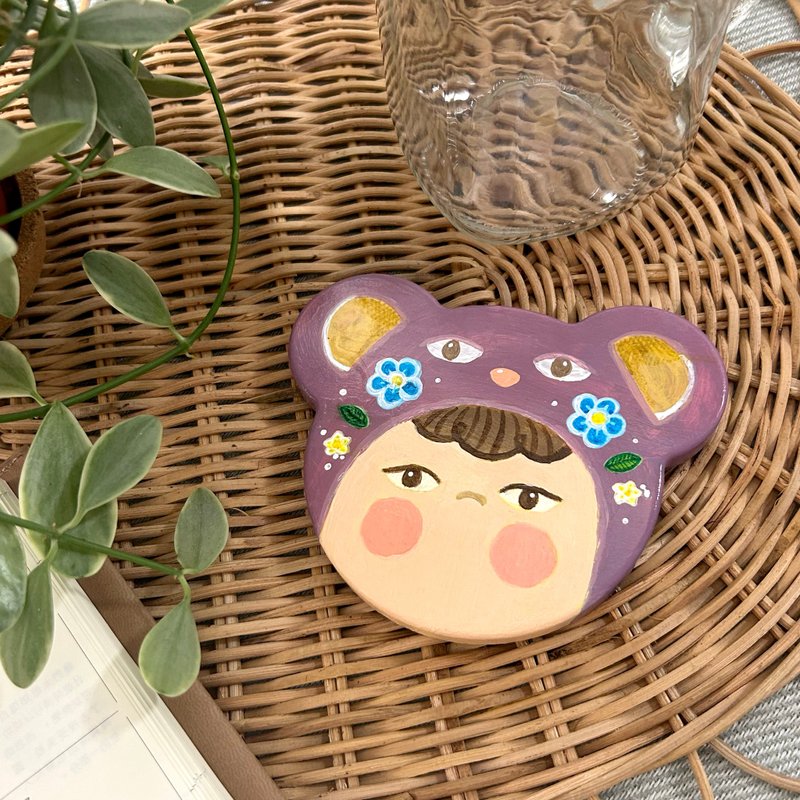 【紫熊啤啤】手绘杯垫 - 摆饰 - 防水材质 紫色