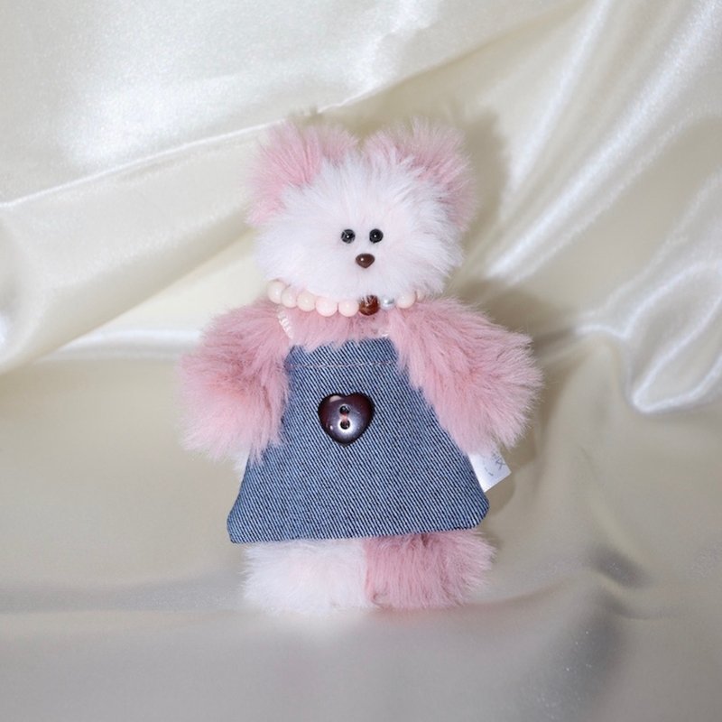 打工猫钥匙圈_Cafe de MEOW、草莓拿铁 - 钥匙链/钥匙包 - 其他材质 粉红色