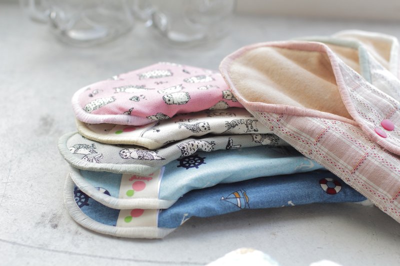 樱桃蜜贴 彩棉布卫生棉 4件组日用及夜用19cm~36cm  Happyking - 生理用品 - 棉．麻 多色