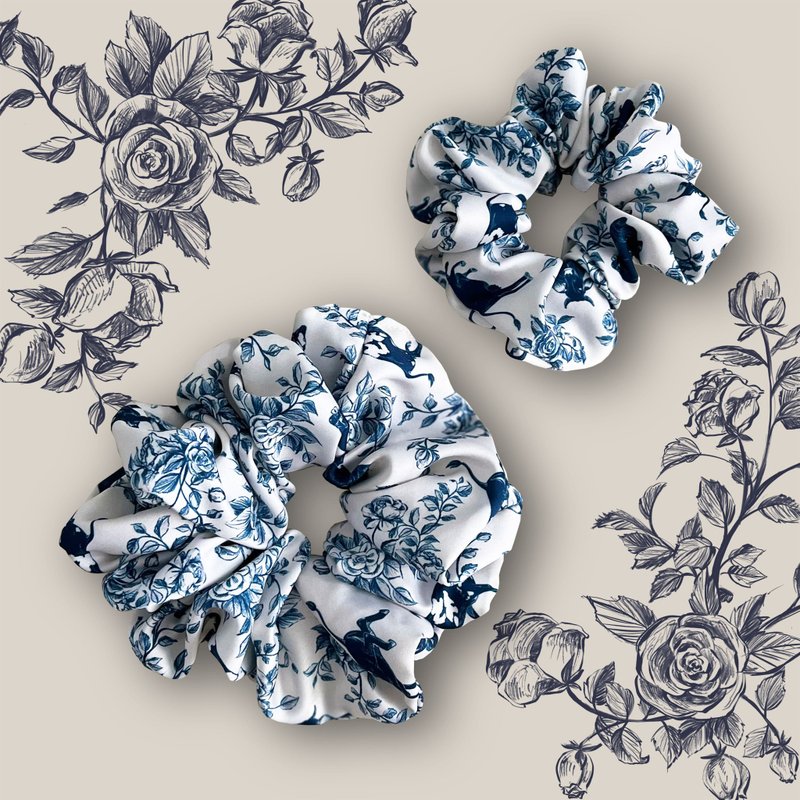 The Milkmaid Scrunchies Classic - 发饰 - 丝．绢 蓝色