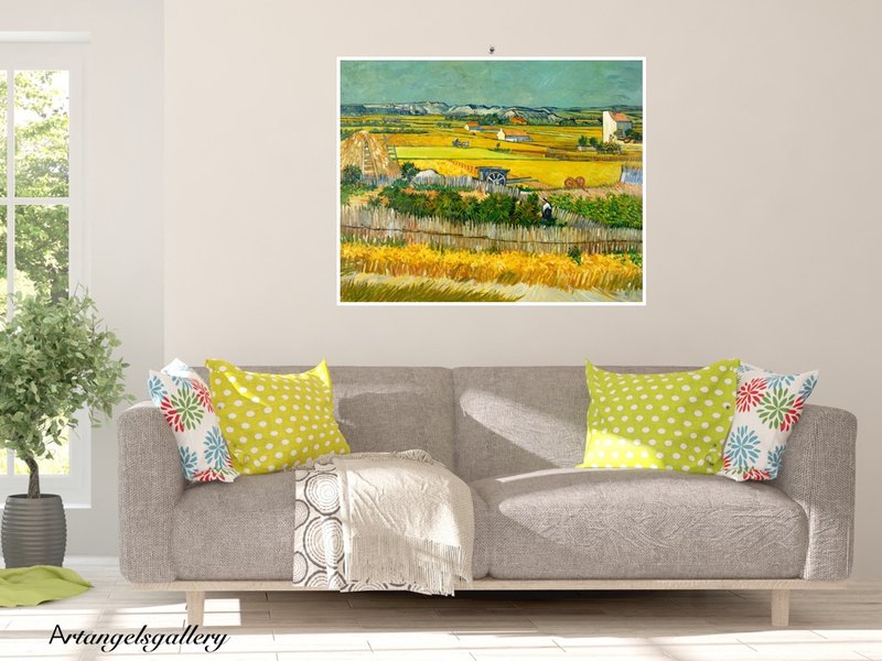 居家设备画/西洋经典画作/立体输出复制画/牛年开运风水画 /梵谷 - 海报/装饰画/版画 - 棉．麻 橘色