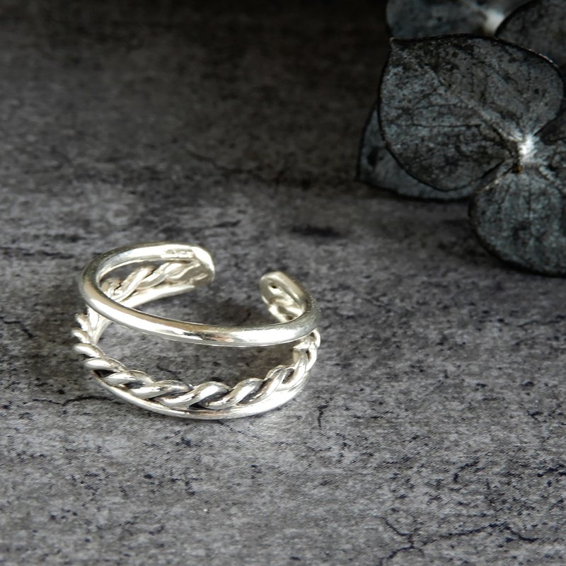 Swag 耳骨夹 三连扭转 / silver C062 - 耳环/耳夹 - 纯银 银色