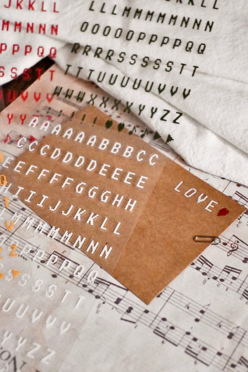 针织毛衣 字母贴纸 数字贴纸 4色入 - 贴纸 - 塑料 