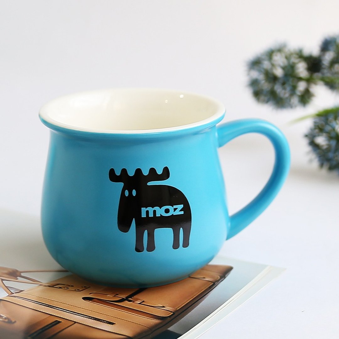 moz瑞典 驼鹿糖罐马克杯350ml -雾蓝 - 其他杯子 - 瓷 蓝色