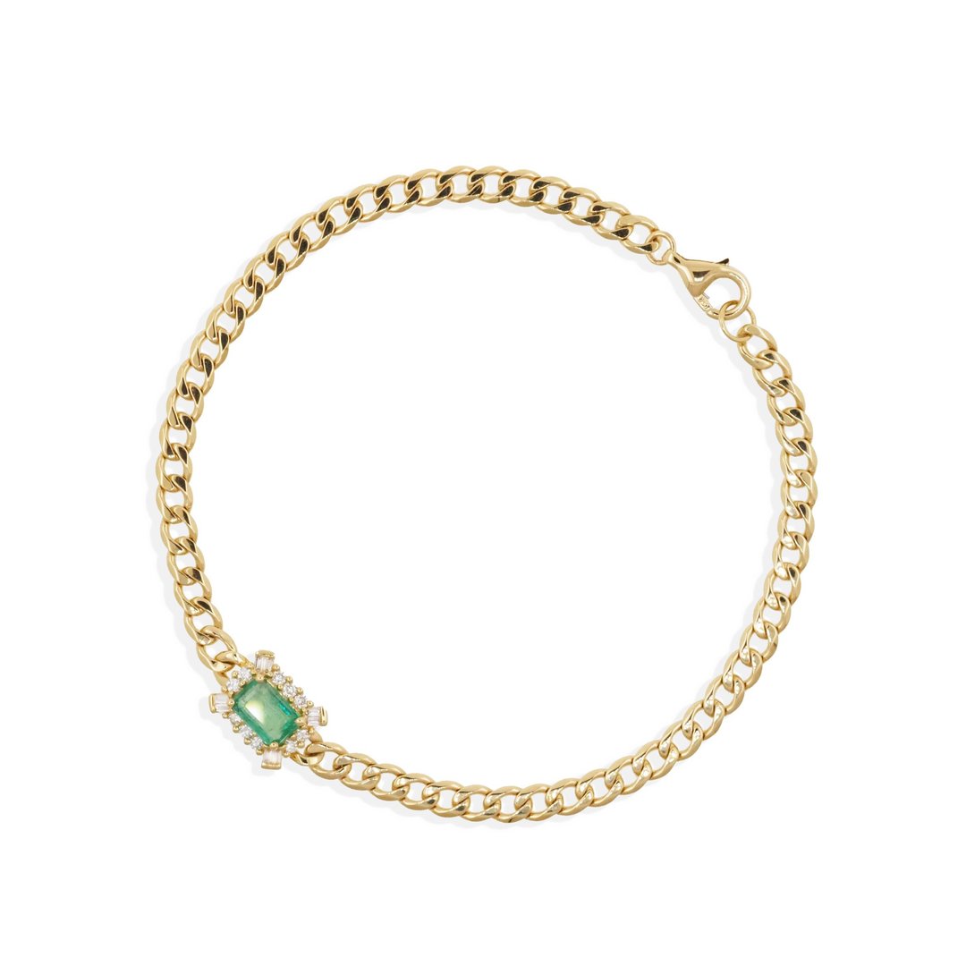 Majesty Chain Bracelet | 祖母绿古巴手链 | 18K 黄金 - 手链/手环 - 贵金属 金色