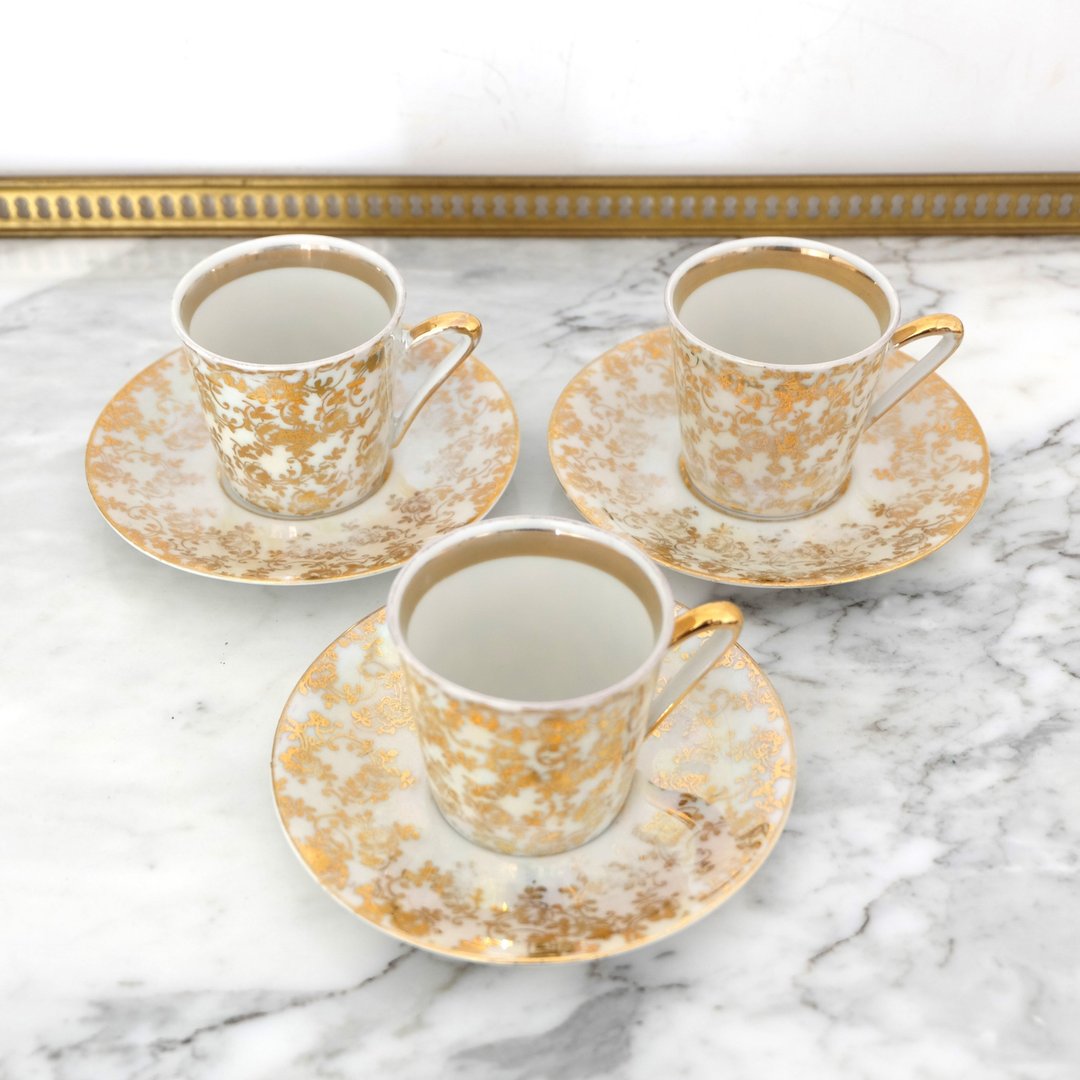 德国复古 Winterling Bavaria 陶瓷杯碟套装 - 茶具/茶杯 - 陶 白色