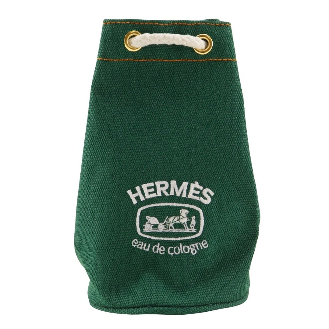 【日本直送】爱马仕 HERMES eau de cologne 小圆包 赠品 尼龙帆布 绿色 男女皆宜【二手】 - 化妆包/杂物包 - 尼龙 绿色