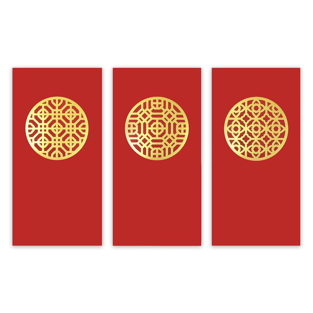 如意窗花红包袋 (3入) - 红包/春联 - 纸 红色