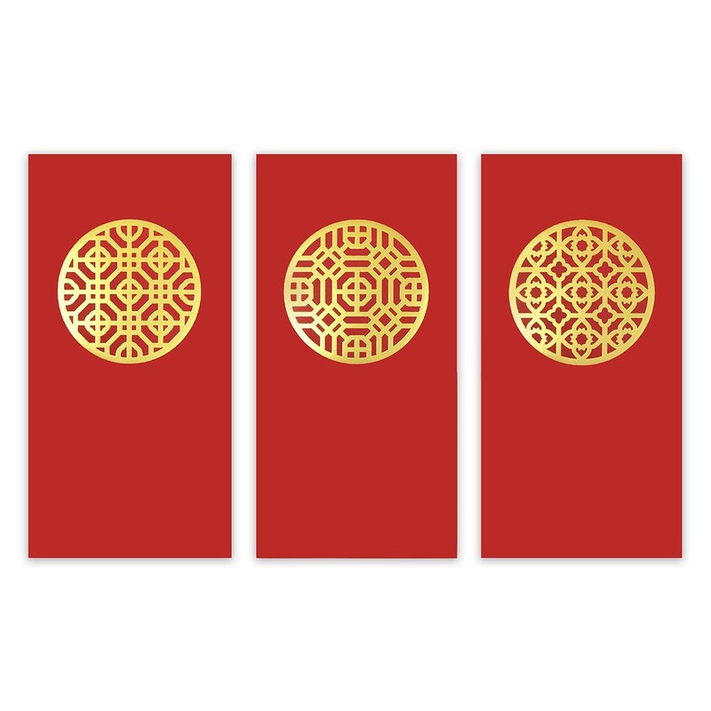 如意窗花红包袋 (3入) - 红包/春联 - 纸 红色