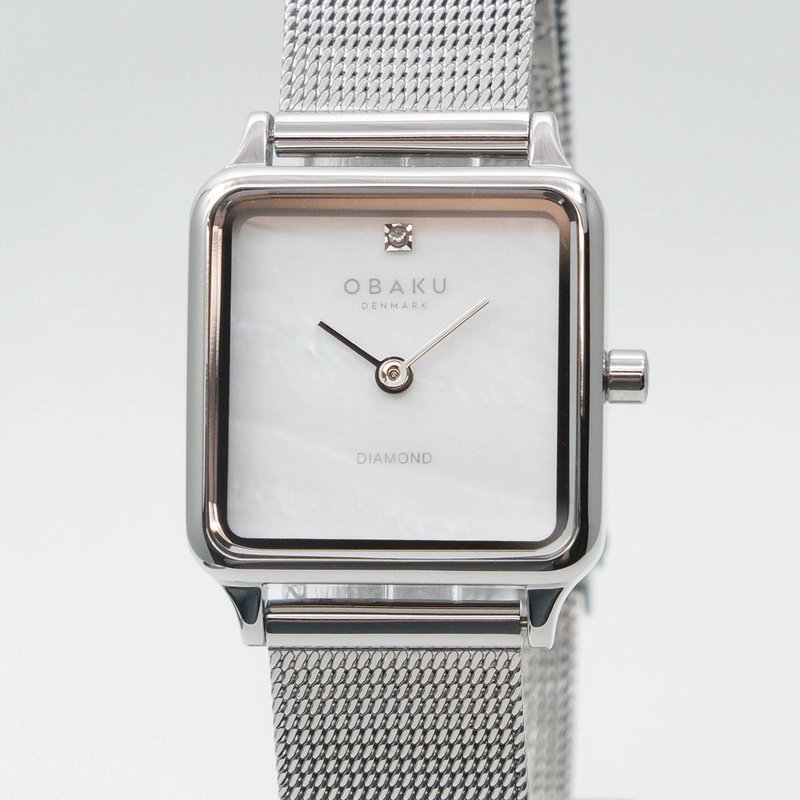 Obaku  经典方框设计都会时尚腕表-星光银 (V301LXCWMC) - 女表 - 不锈钢 多色
