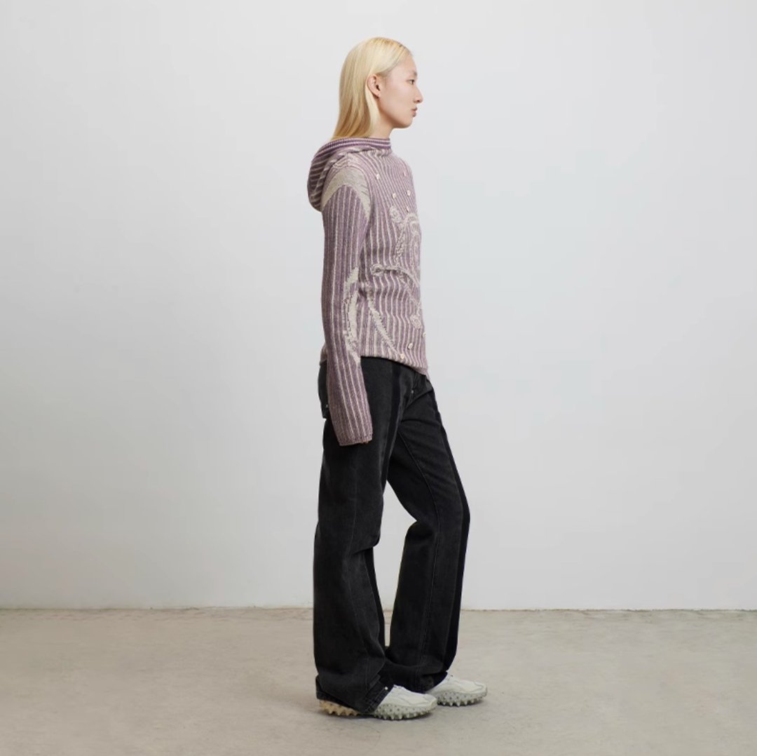 Violet Voetex Sweater 漩涡符号做旧感连帽毛衣 - 女装针织衫/毛衣 - 其他材质 紫色