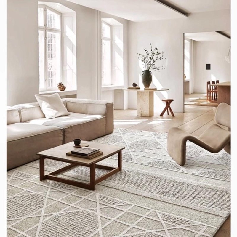 法式风 手作新西兰羊毛地毯 法国公寓 客厅卧室床边地垫 家居装饰 - 地垫/地毯 - 羊毛 透明