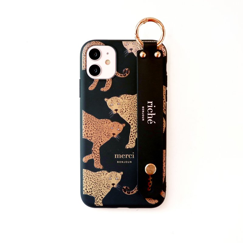 法式黑豹手带手机壳 - 手机壳/手机套 - 塑料 黑色