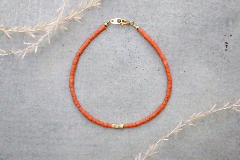 珊瑚 手链 0881-伙伴 - 手链/手环 - 宝石 橘色