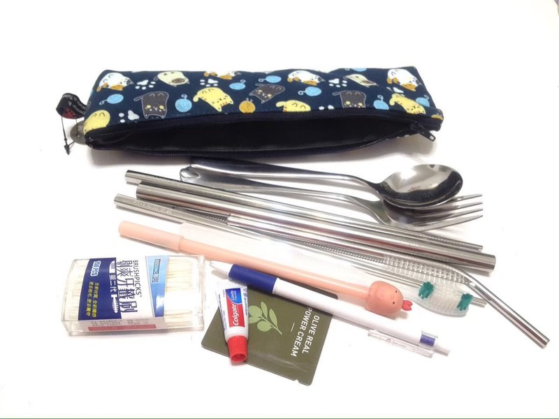 大食怪环保收纳袋-可爱猫(蓝色) - 收纳用品 - 棉．麻 