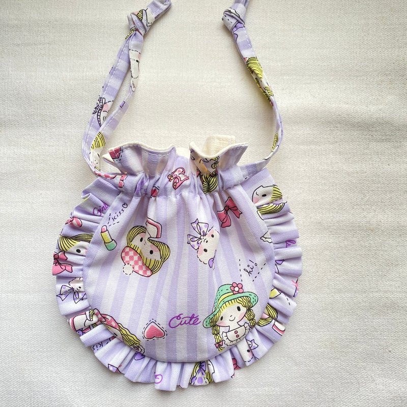 荷叶束口袋 - 化妆包/杂物包 - 棉．麻 