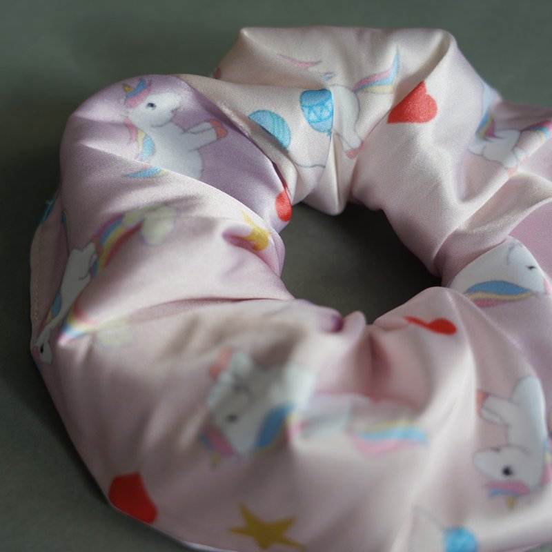 圣诞礼物 嫩粉色甜蜜蜜独角兽大甜甜圈发束 - 发饰 - 丝．绢 粉红色