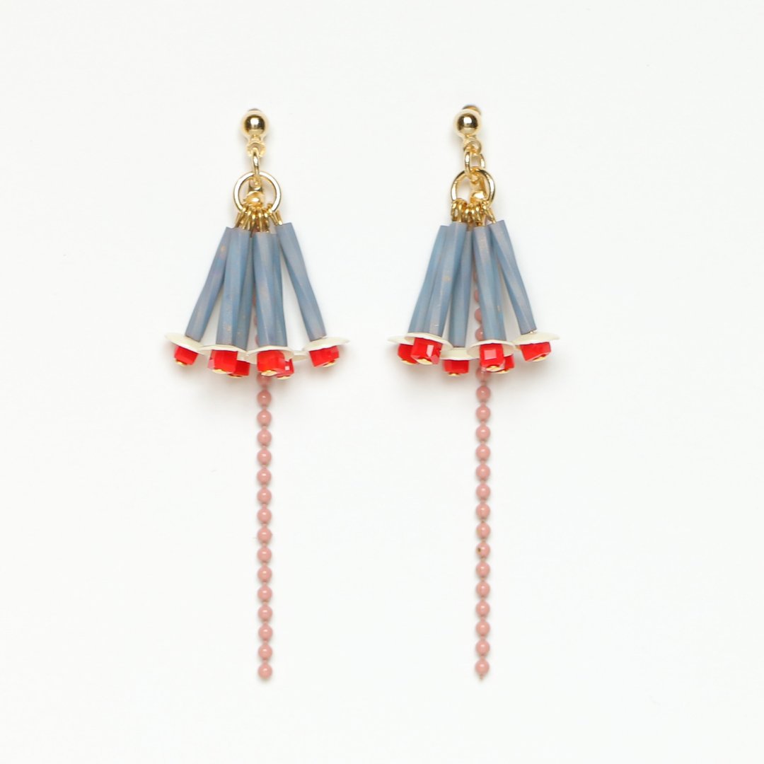 [Rhododendron] beads Earrings - 耳环/耳夹 - 玻璃 灰色