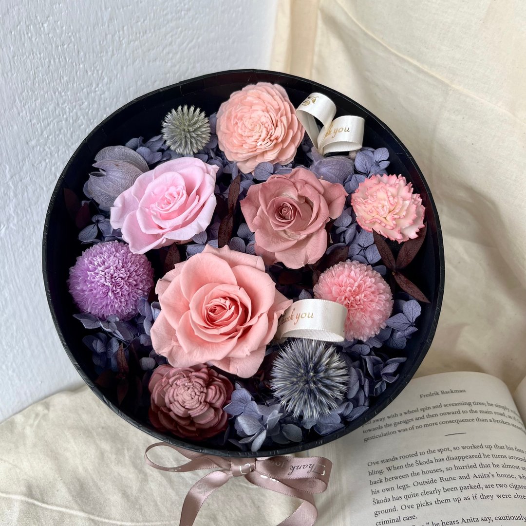 紫霞仙子永生花盒_贰伍花坊 - 干燥花/捧花 - 植物．花 